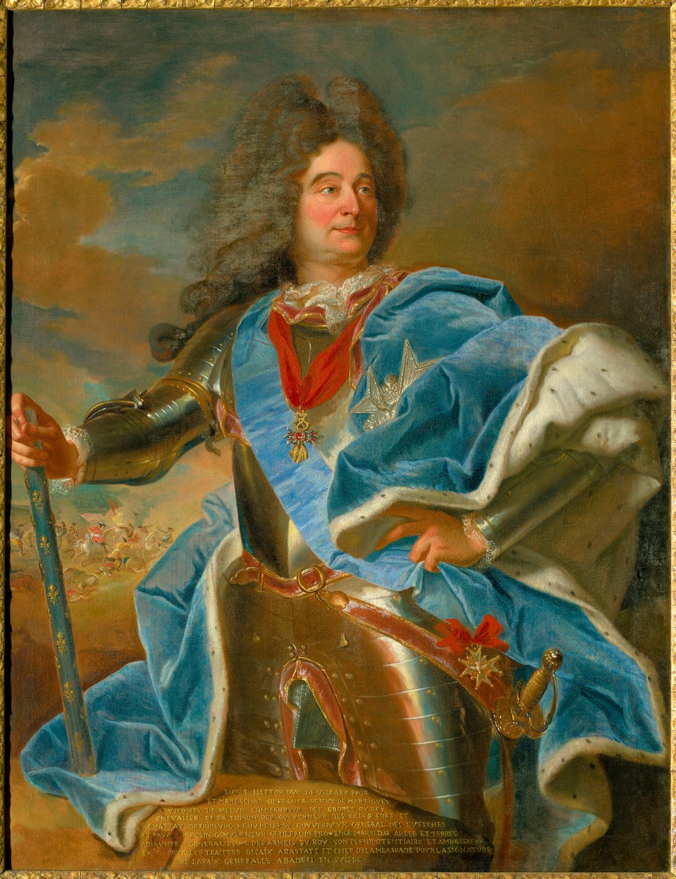 Muotokuva Villarsin marechalista (1653-1734) jopa Ranskasta Hyacinthe Rigaudin (1659-1743) maalaus 1700-luvun Chateau de Vaux le Viscount. tekijältä Hyacinthe Francois Rigaud