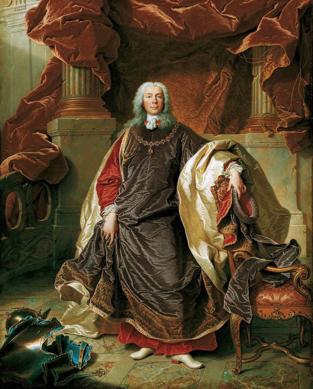 Liechtensteinin prinssi Joseph Wenzel I:n muotokuva 1696-1772, 1740. tekijältä Hyacinthe François Honoré Rigaud