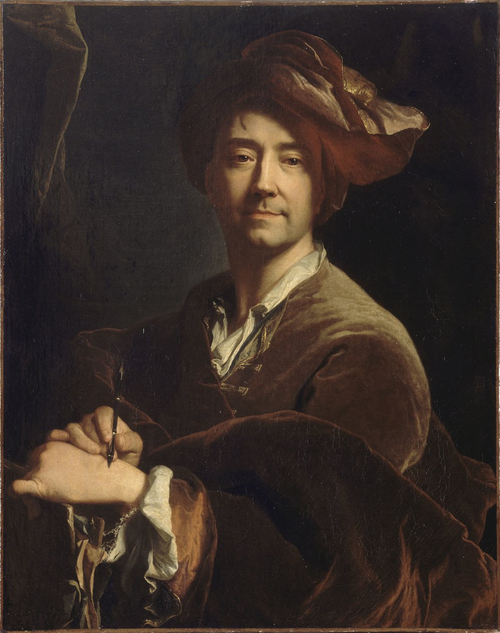 Omakuva Mekaanisella kynällä sanottu omakuva, 1711. tekijältä Hyacinthe François Honoré Rigaud