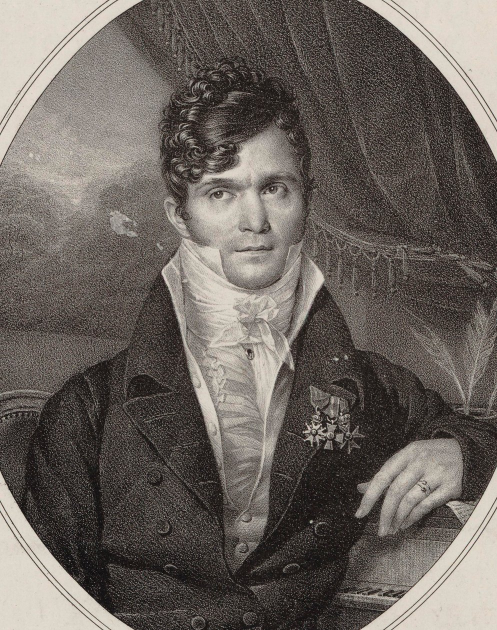 Kapellimestari ja säveltäjä Gaspare Spontinin muotokuva 1774-1851, 1824. tekijältä Hyacinthe Louis Victor Jean Baptiste Aubry