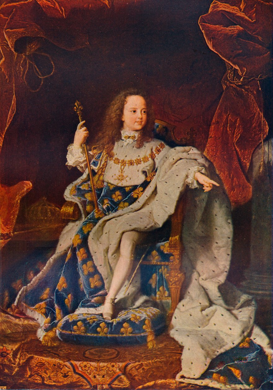 Ludvig XV 1710-1774 viisivuotiaana pyhän puvussa, c1716û24, 1911 tekijältä Hyacinthe Francois Rigaud