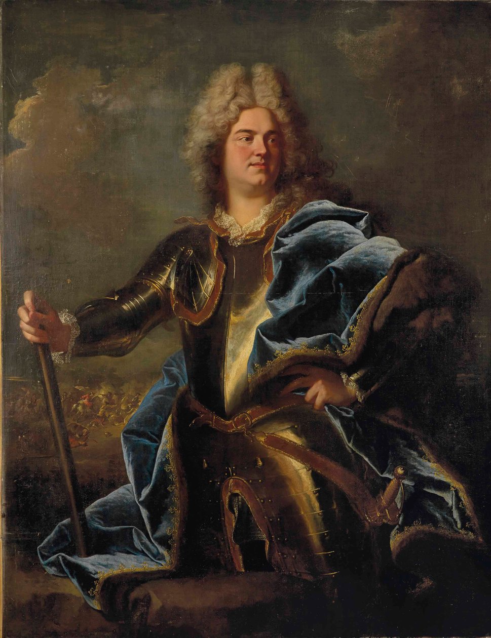 Muotokuva miehestä, joka on perinteisesti tunnistettu Claude Louis Hectoriksi, Villarsin herttua (1653-1734). tekijältä Hyacinthe Rigaud