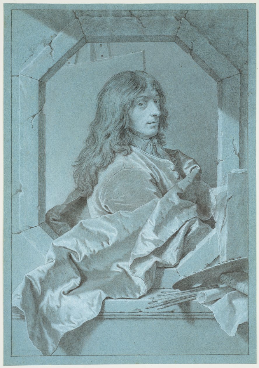 Maalari Sébastien Bourdonin muotokuva tekijältä Hyacinthe Rigaud
