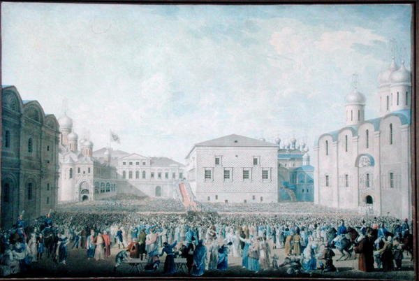 Aleksanteri I:n (1777-1825) suuri vastaanotto Kremlissä 15. elokuuta 1816 tekijältä I.A. Lavrov