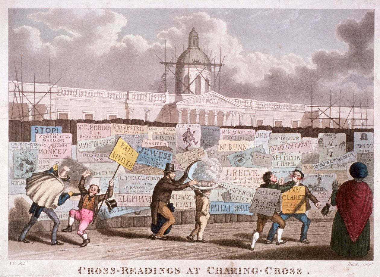 "Cross-readings at Charing-Cross", Lontoo, 1835 tekijältä IP