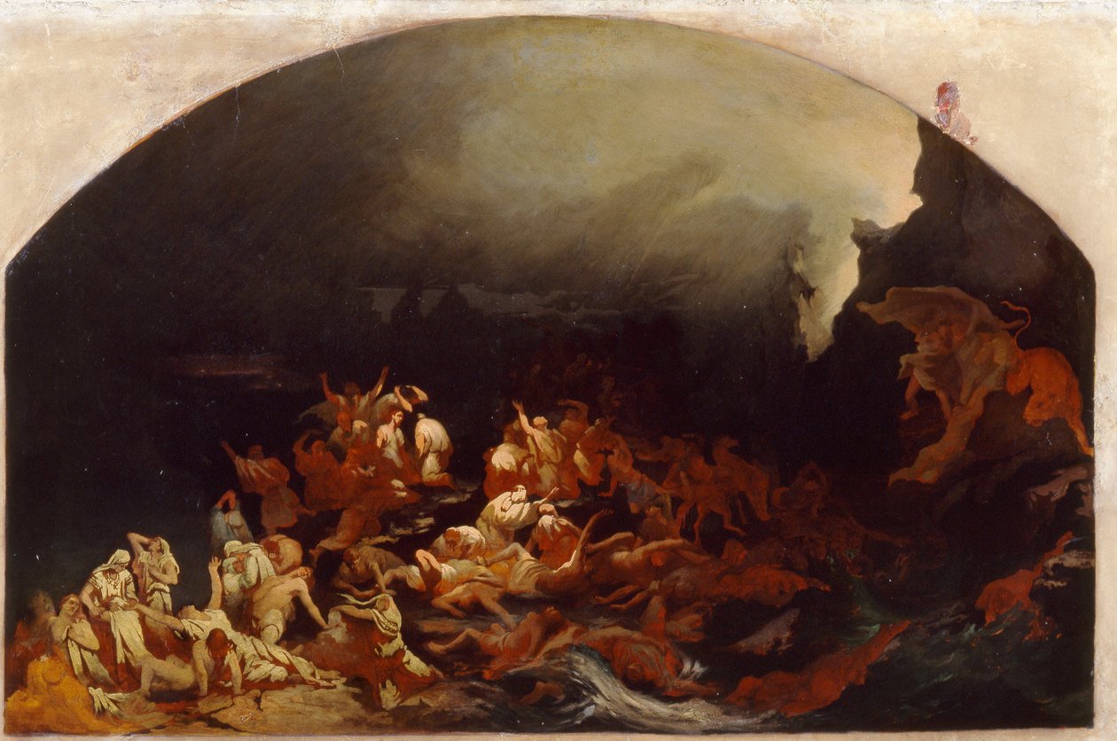""Tulva"" I P Masalovin maalaus (1800-luku) 1873 Museum of Fine Arts Academy Pietarin tekijältä I.P. Masalov