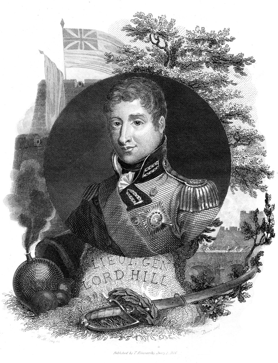 Kenraaliluutnantti Lord Hill, 1816. tekijältä I. Brown