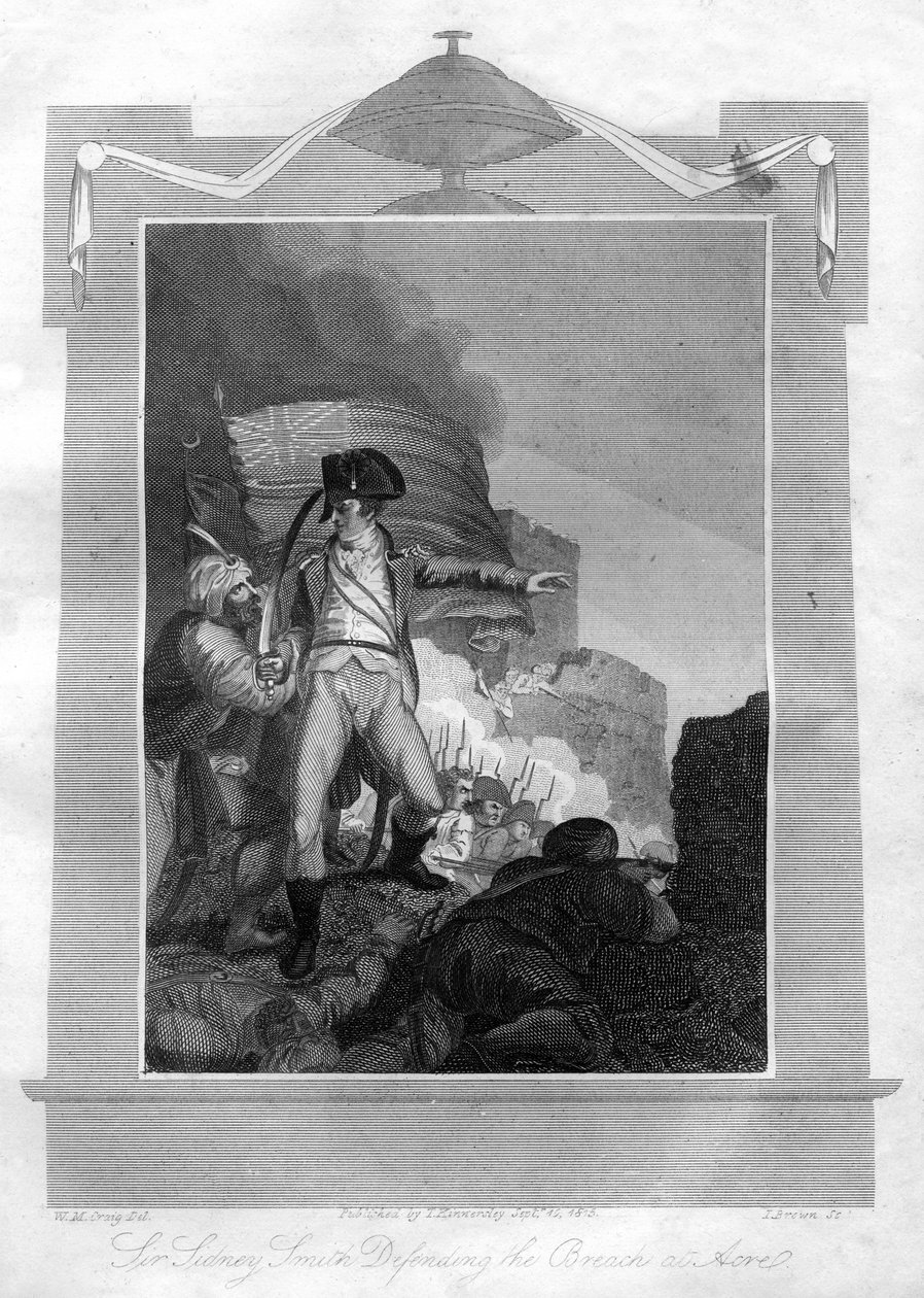 Sir Sydney Smith 1764-1840 puolusti rikkomusta Acressa, 1816. tekijältä I. Brown
