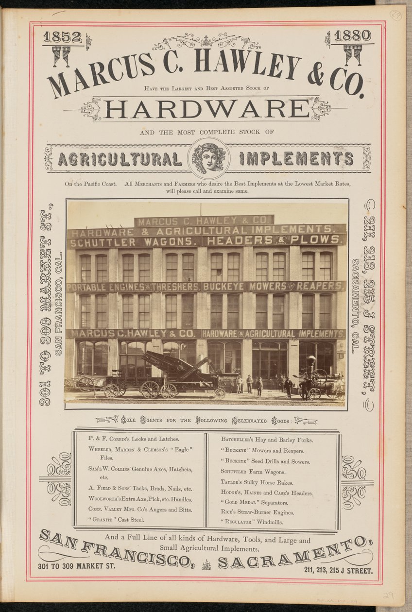 [Marcus C. Hawley and Company, San Francisco] tekijältä I. W. Taber