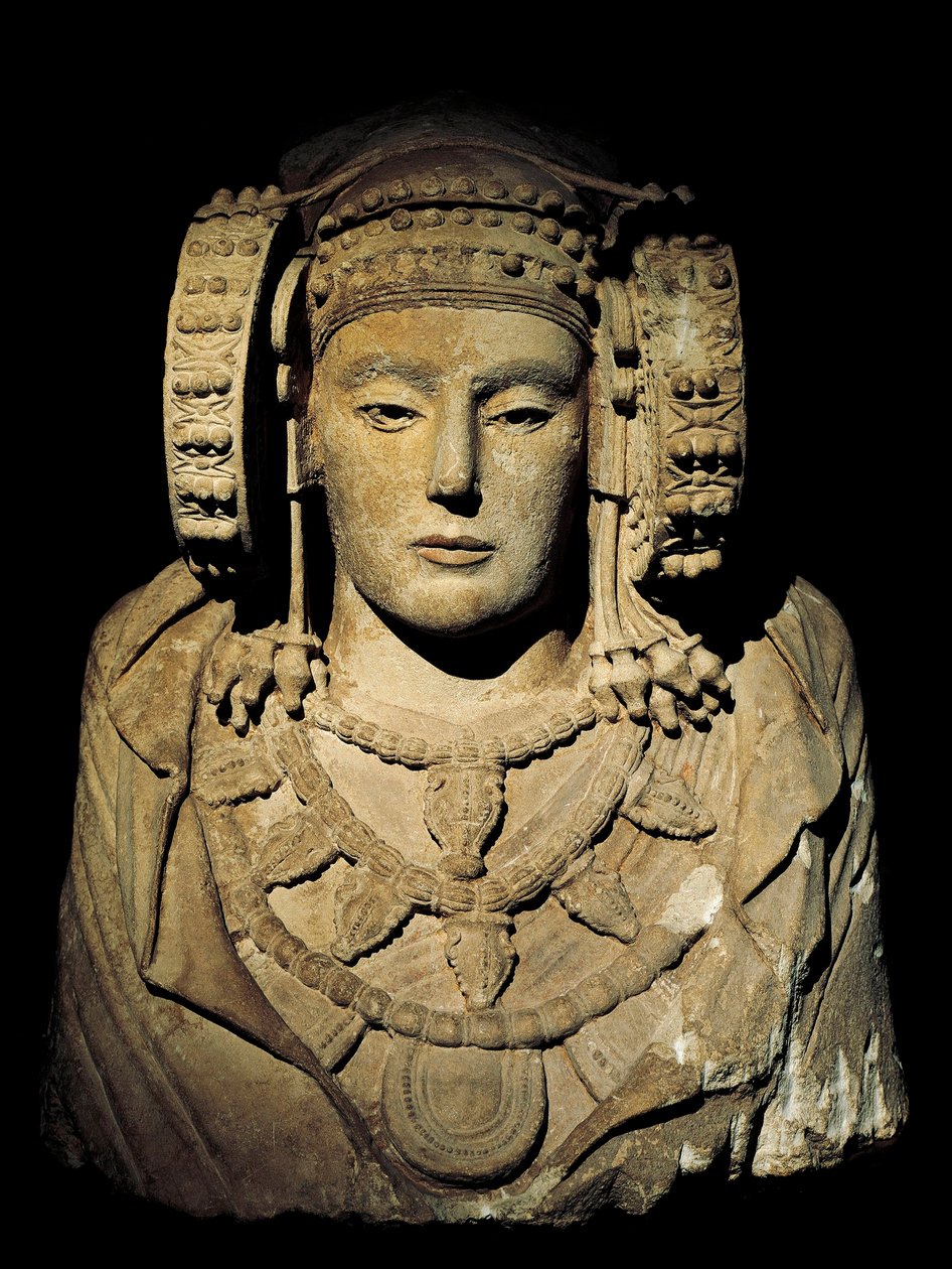 Iberilainen sivilisaatio: Elchen rouva - 6. vuosisadalla eKr., La Alcudian paikalta, Elche - Conserve a Madrid, Musee national d