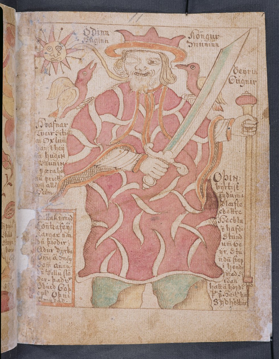 Odin, Melsteds Edda (kynä & muste ja wc paperilla) tekijältä Icelandic School