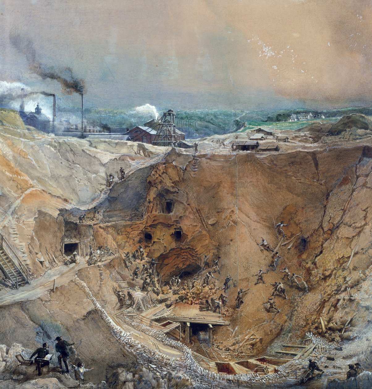 Avolouhinta Vieille Montagnessa, Saone et Loiressa, n. 1854 tekijältä Ignace Francois Bonhomme