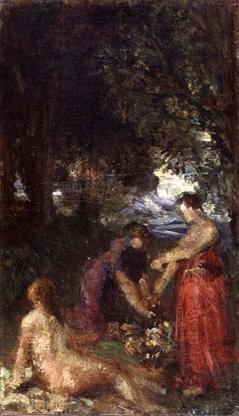 Uimarit (öljy kankaalle) tekijältä Ignace Henri Jean Fantin Latour