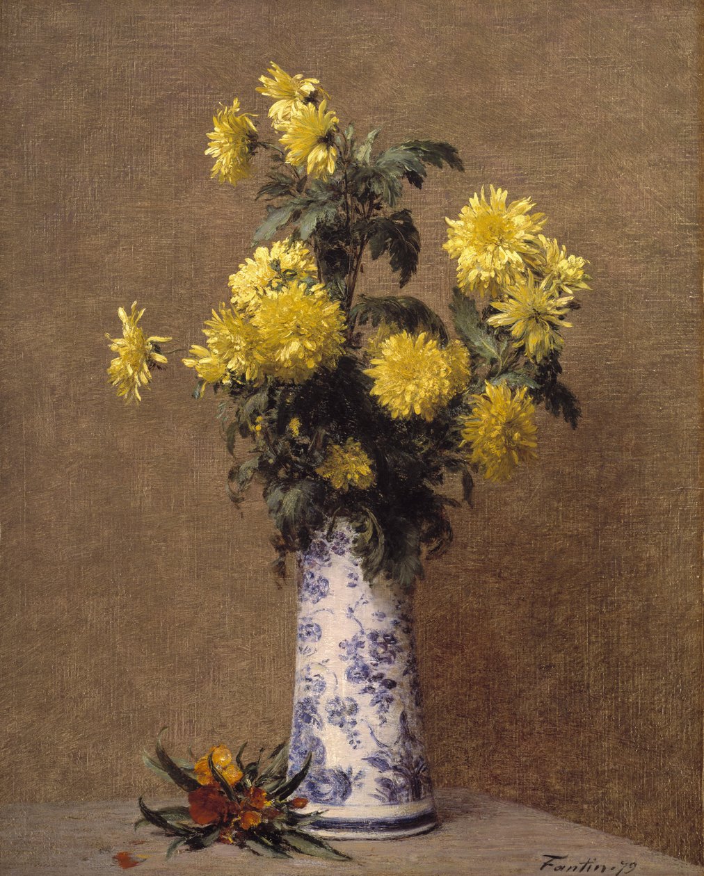 Krysanteemit tekijältä Ignace Henri Jean Fantin Latour