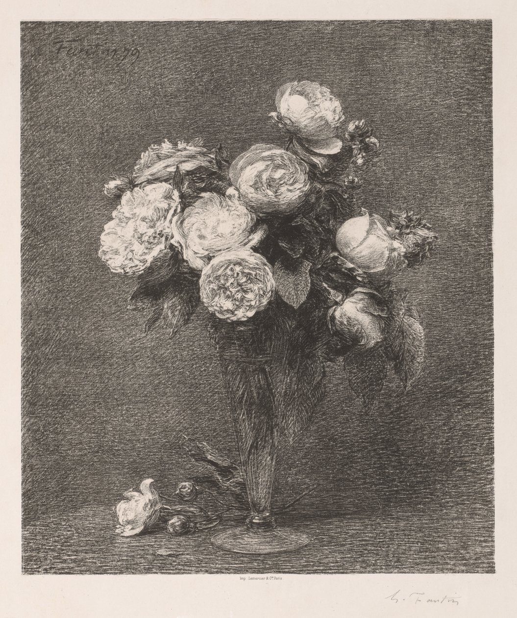 Ruusukimppu, 1879. tekijältä Ignace Henri Jean Fantin Latour