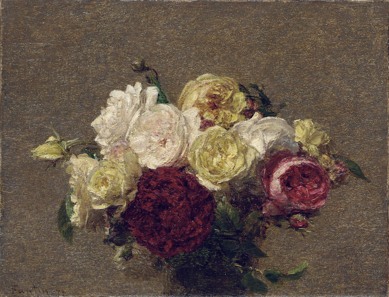 Ruusukimppu, 1879 tekijältä Ignace Henri Jean Fantin Latour