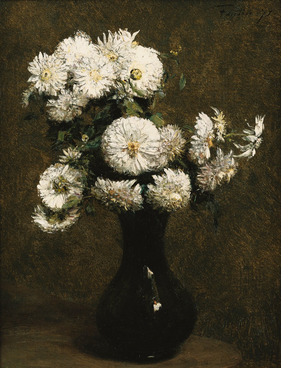 Krysanteemit; Krysanteemit, 1871 tekijältä Ignace Henri Jean Fantin Latour