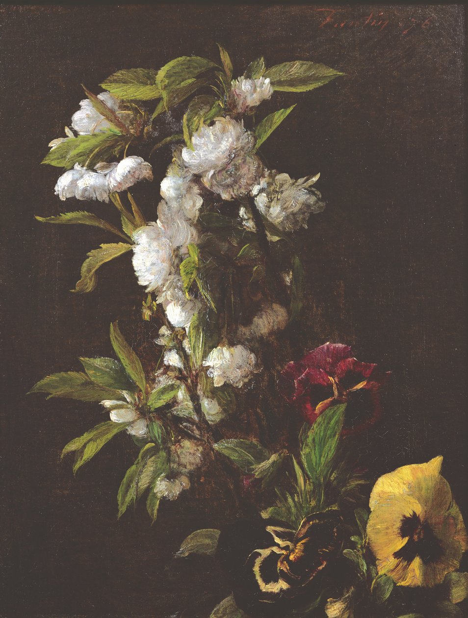 Kukat, 1876 tekijältä Ignace Henri Jean Fantin Latour