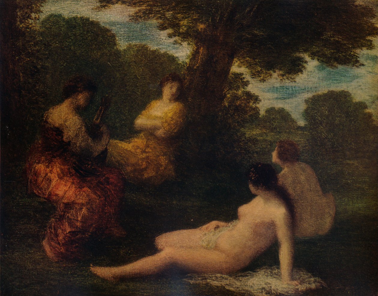 Keskustelu, c1878, 1938 tekijältä Ignace Henri Jean Fantin Latour