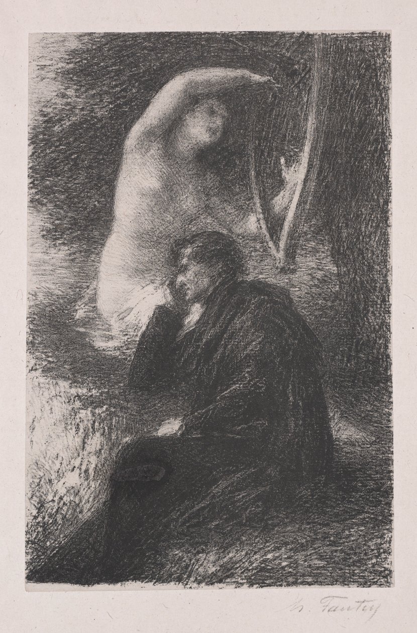 Lélio, Eolian harppu. tekijältä Ignace Henri Jean Fantin Latour