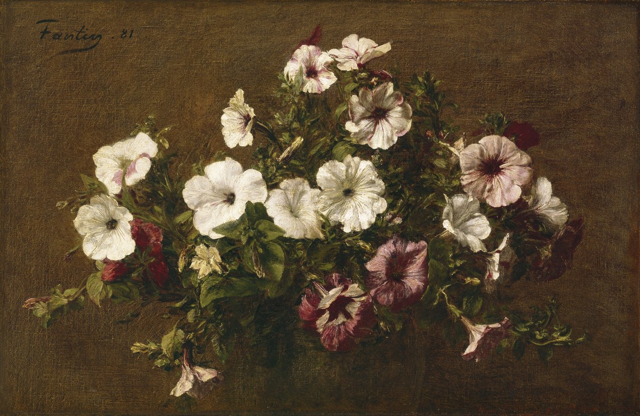 Petunias, 1881 tekijältä Ignace Henri Jean Fantin Latour
