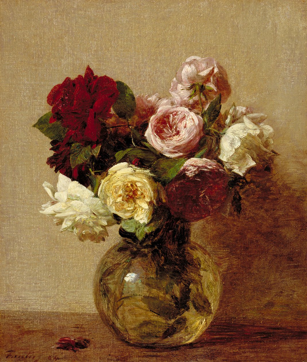 Ruusut, 1884 tekijältä Ignace Henri Jean Fantin Latour