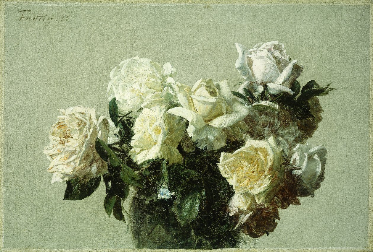 Ruusut, 1885 tekijältä Ignace Henri Jean Fantin Latour