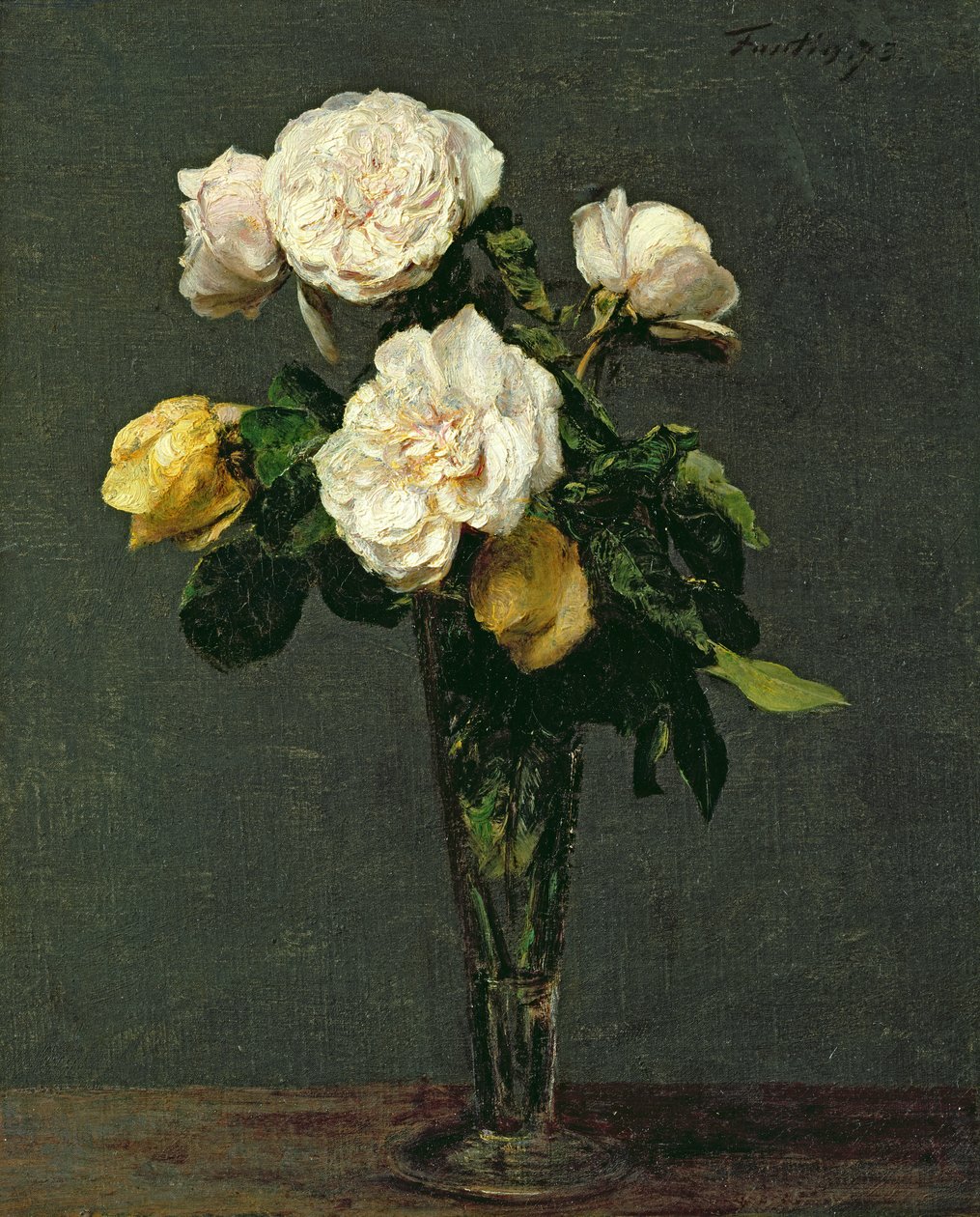 Ruusuja samppanjahuilussa, 1873 tekijältä Ignace Henri Jean Fantin Latour