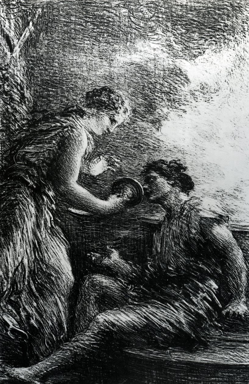 Sieglinde ja Siegmund, kohtaus Wagnerin oopperasta Valkyrie, 1887 tekijältä Ignace Henri Jean Fantin Latour