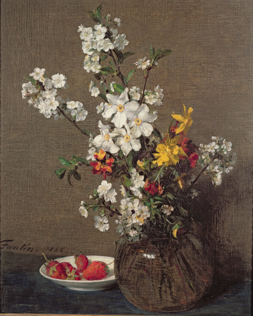Kevätkimppu, 1865 tekijältä Ignace Henri Jean Fantin Latour