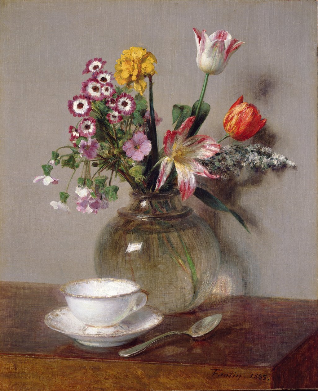 Kevätkimppu, 1865 tekijältä Ignace Henri Jean Fantin Latour