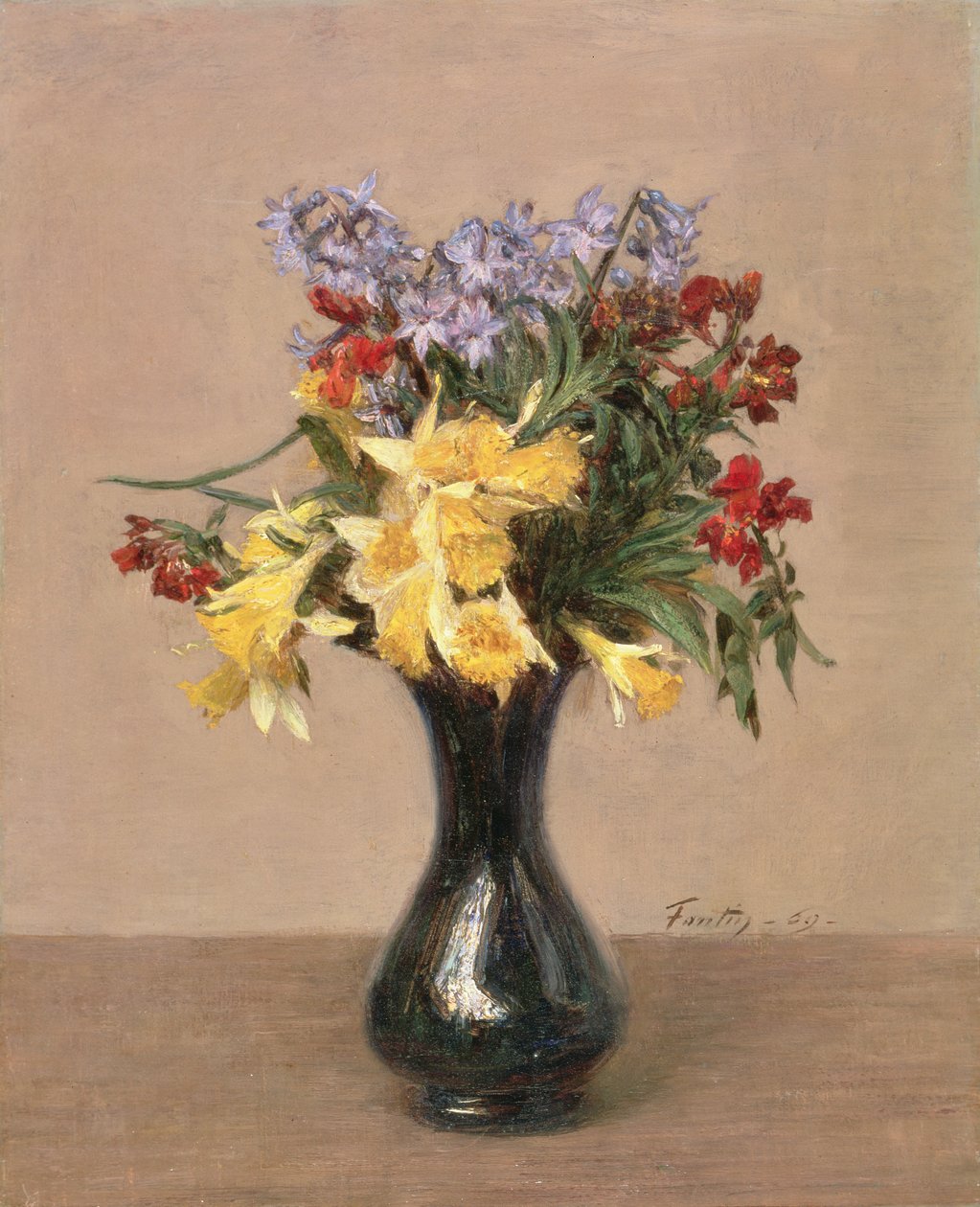 Kevään kukat, 1869 tekijältä Ignace Henri Jean Fantin Latour