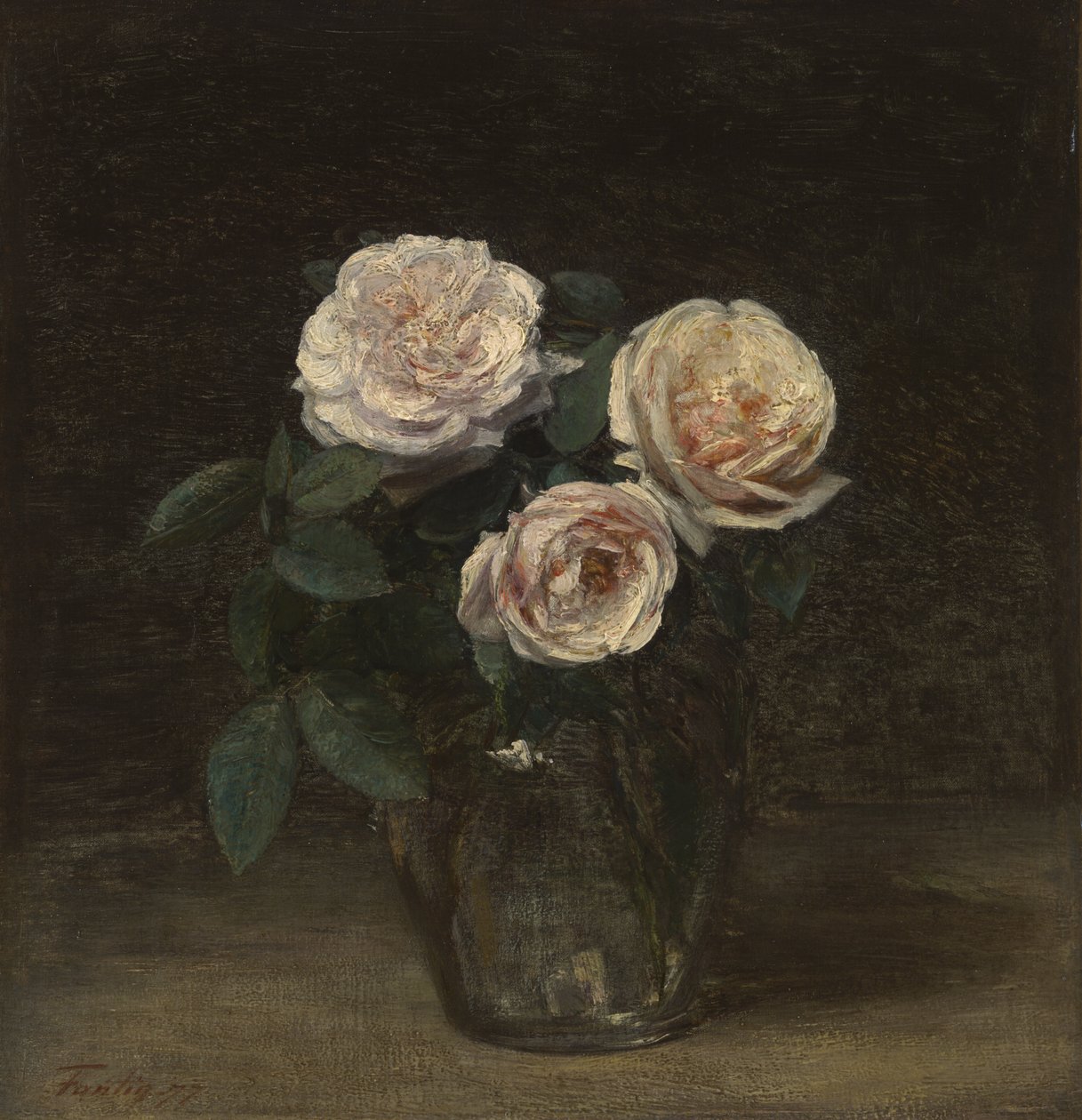 Asetelma ruusujen kanssa, 1877 tekijältä Ignace Henri Jean Fantin Latour