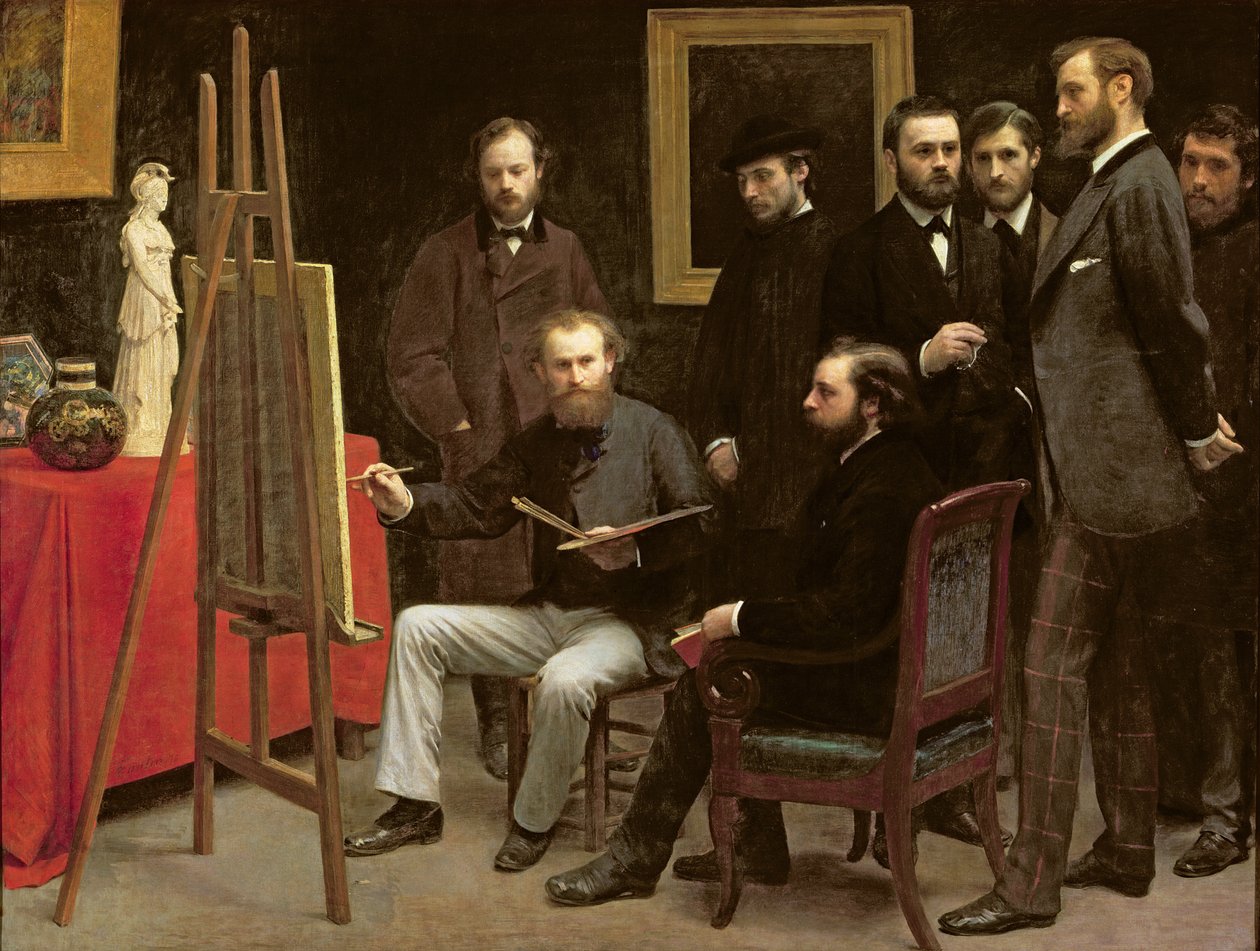 Studio Batignollesissa, 1870 tekijältä Ignace Henri Jean Fantin Latour