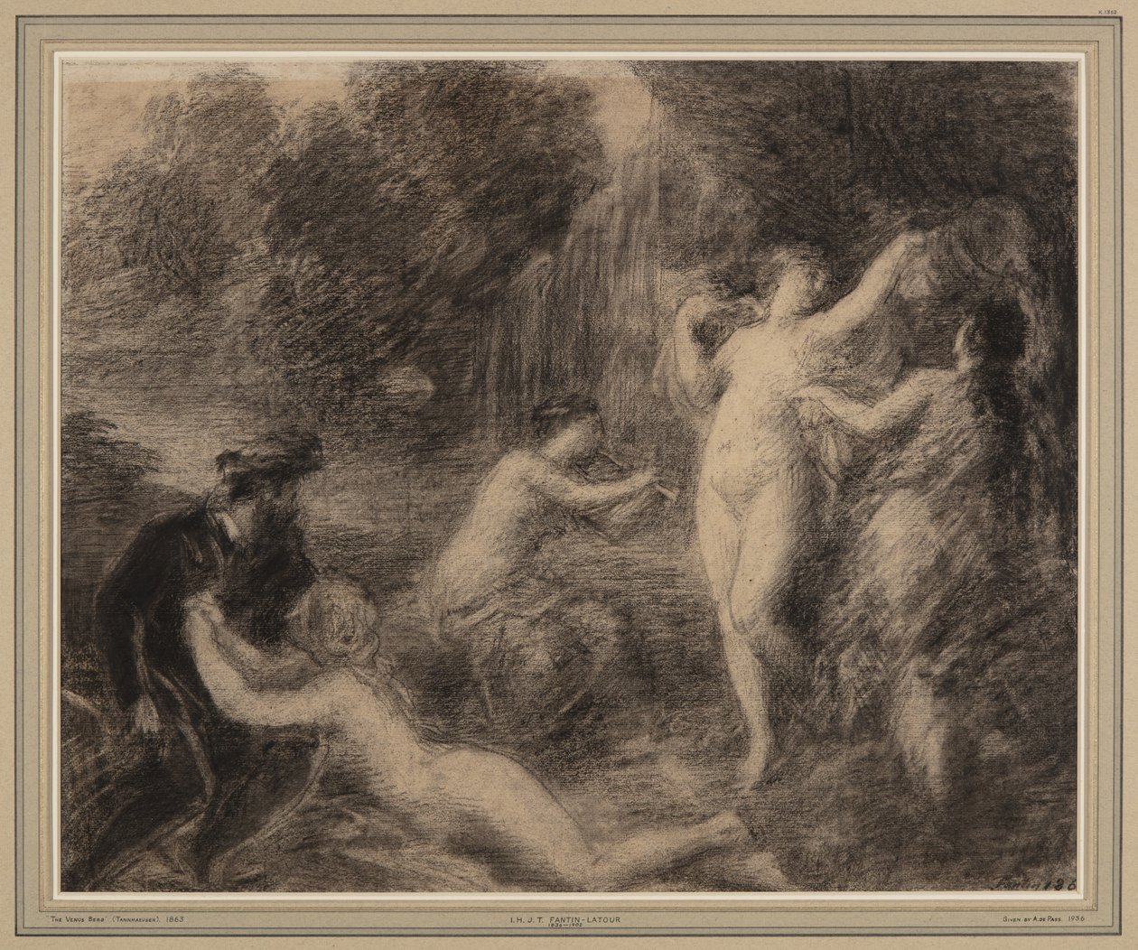 Tannhauser au Venusberg (liitu paperille) tekijältä Ignace Henri Jean Fantin Latour