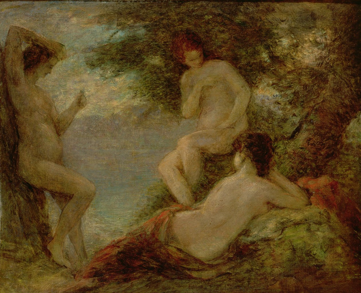 The Bathers, n. 1904 (öljy kankaalle) tekijältä Ignace Henri Jean Fantin Latour