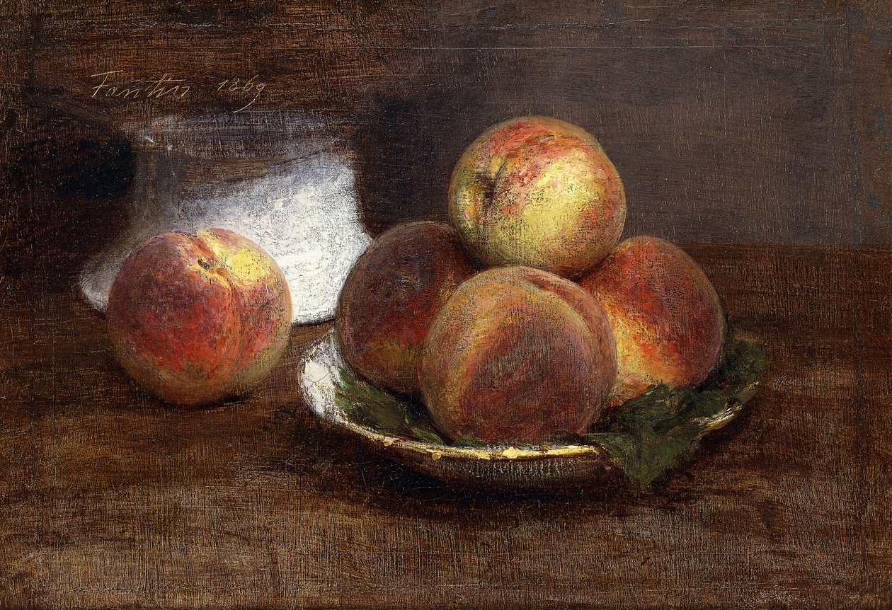 Persikkakulho; Le Bol de Peches, 1869 tekijältä Ignace Henri Jean Fantin Latour