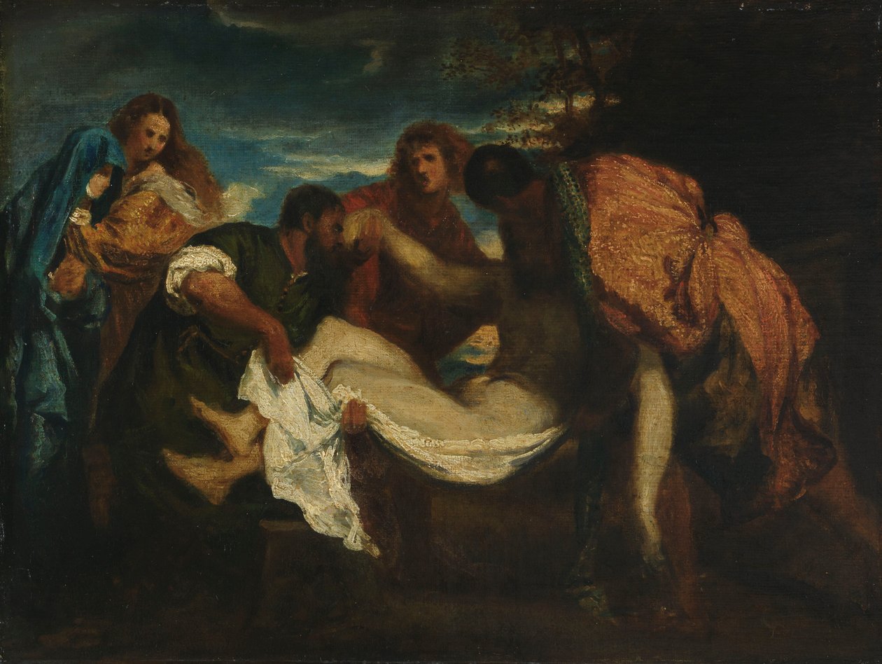 The Tombment (öljy kankaalle myllylaudalla) tekijältä Ignace Henri Jean Fantin Latour