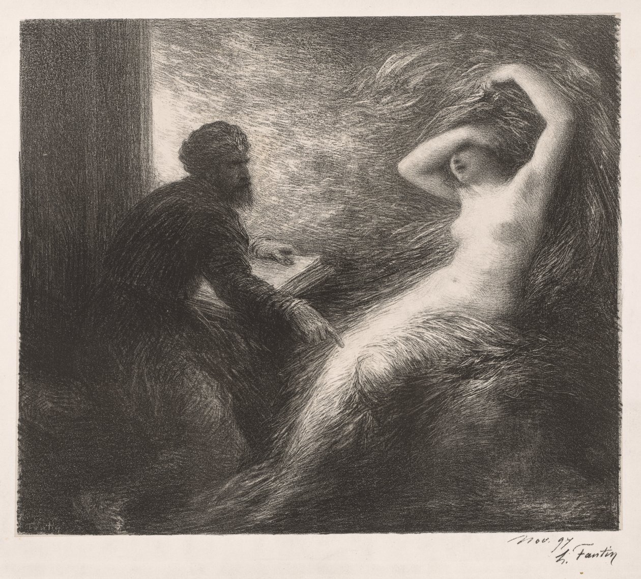 The Evocation of Kundry, 1898. tekijältä Ignace Henri Jean Fantin Latour