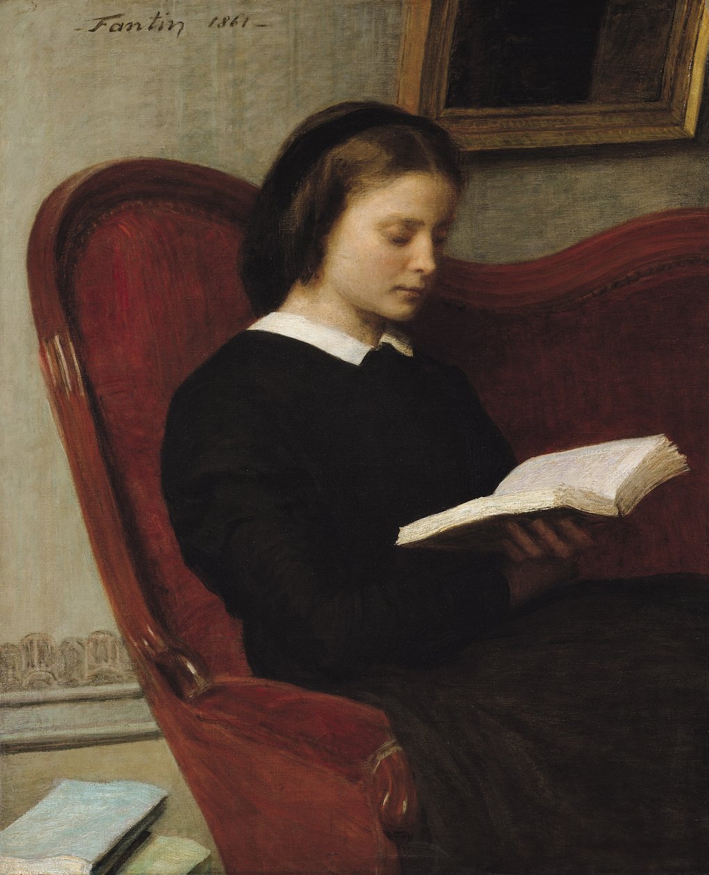 The Reader, 1861 tekijältä Ignace Henri Jean Fantin Latour