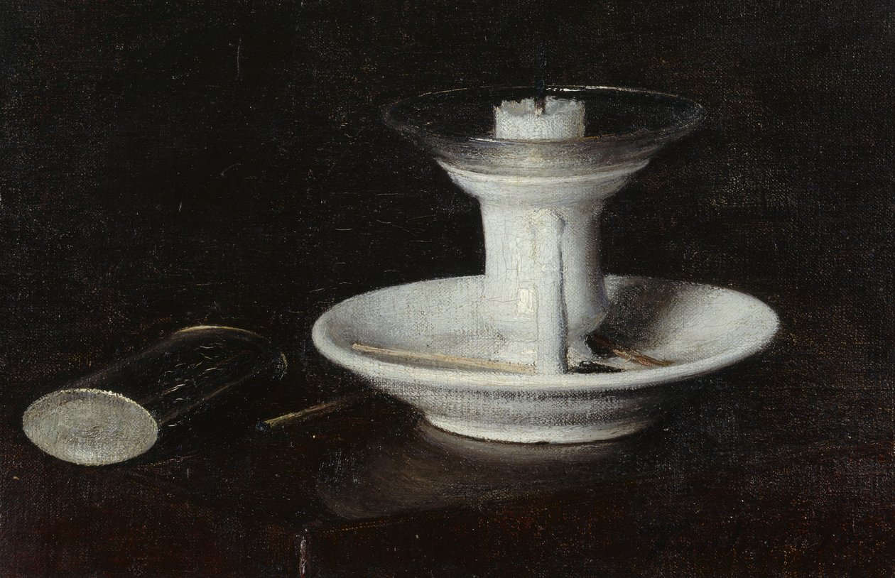 Valkoinen kynttilänjalka, 1870 tekijältä Ignace Henri Jean Fantin Latour