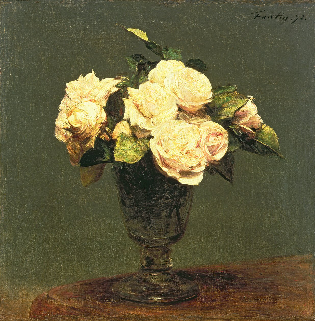 Valkoiset ruusut, 1873 tekijältä Ignace Henri Jean Fantin Latour
