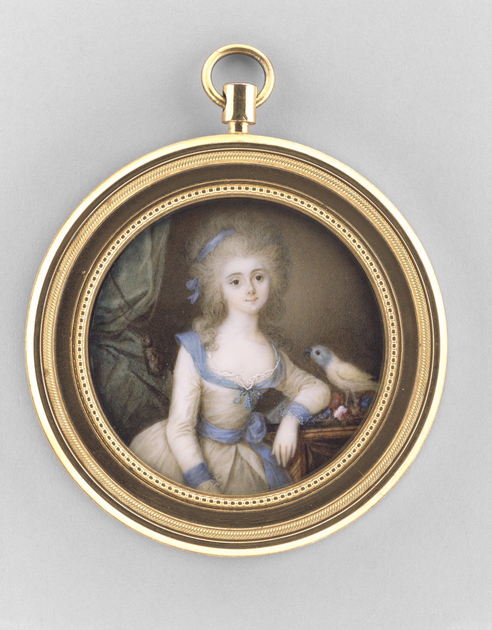 Naisen muotokuva, n. 1785 (akvarelli norsunluulla, ormolulla ja lasilla) tekijältä Ignace Jean Victor Campana