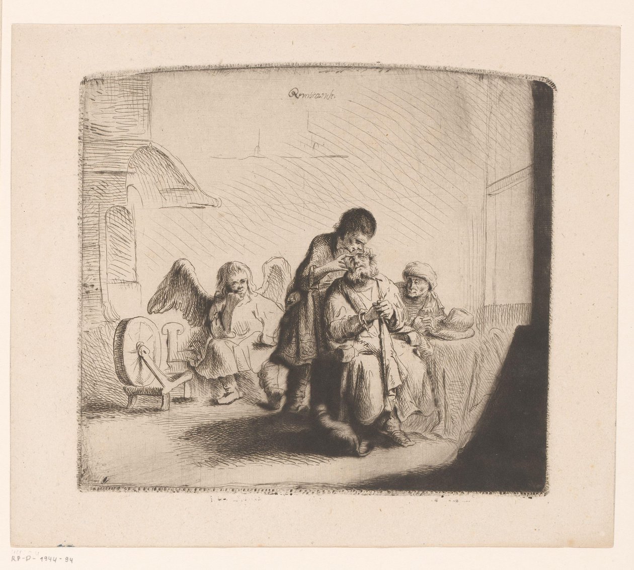 Tobitin silmien parantaminen tekijältä Ignace Joseph de Claussin (attributed to)