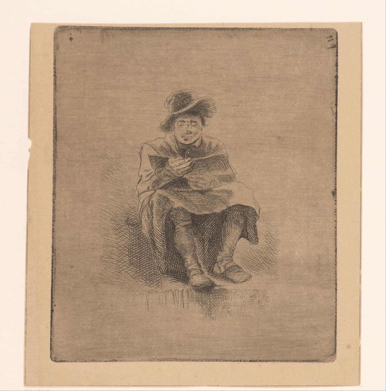 lukeva mies tekijältä Ignace Joseph de Claussin (attributed to)