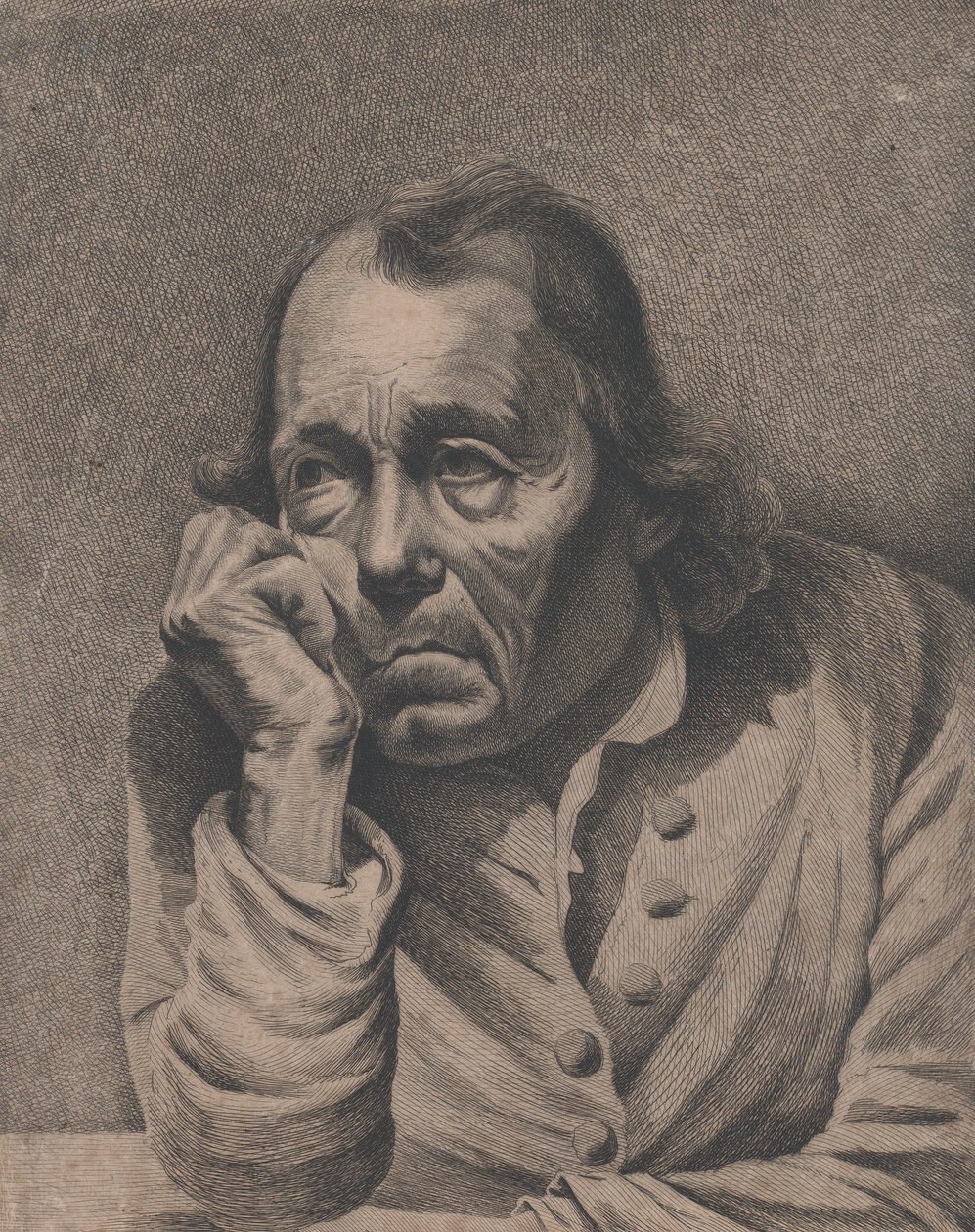 Melankolinen mies, n. 1800. tekijältä Ignace Joseph de Claussin