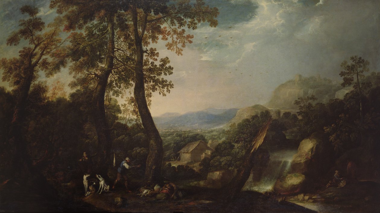 Maisema torrentin kanssa, 1665 tekijältä Ignacio Iriarte