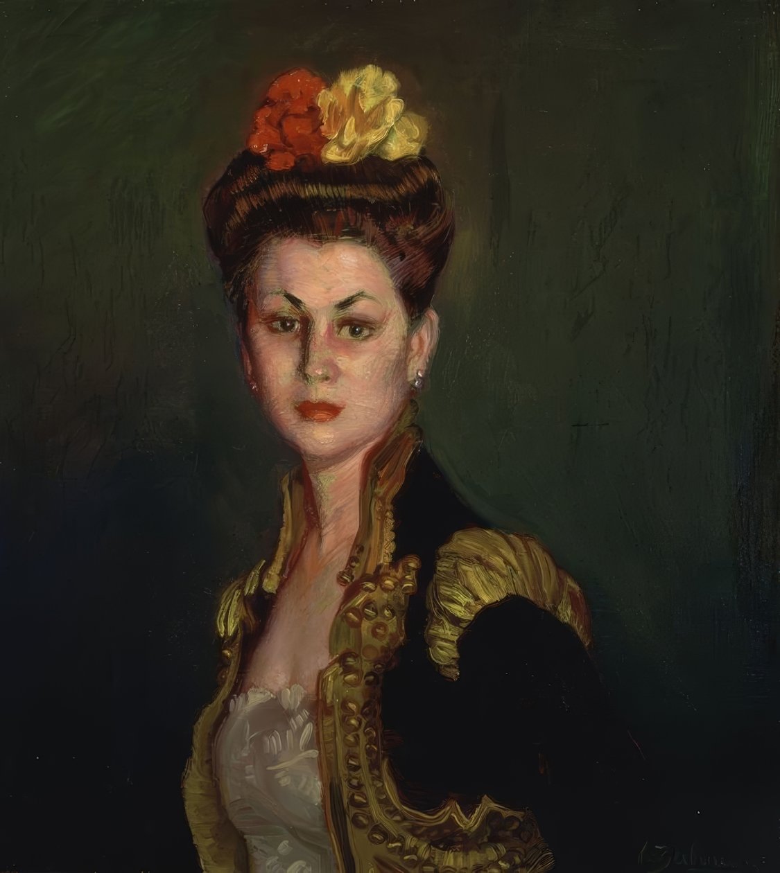 (RETRATO DE SEÑORA CON MOÑO Y CHAQUETILLA DE TORERO) tekijältä Ignacio Zuloaga y Zabaleta