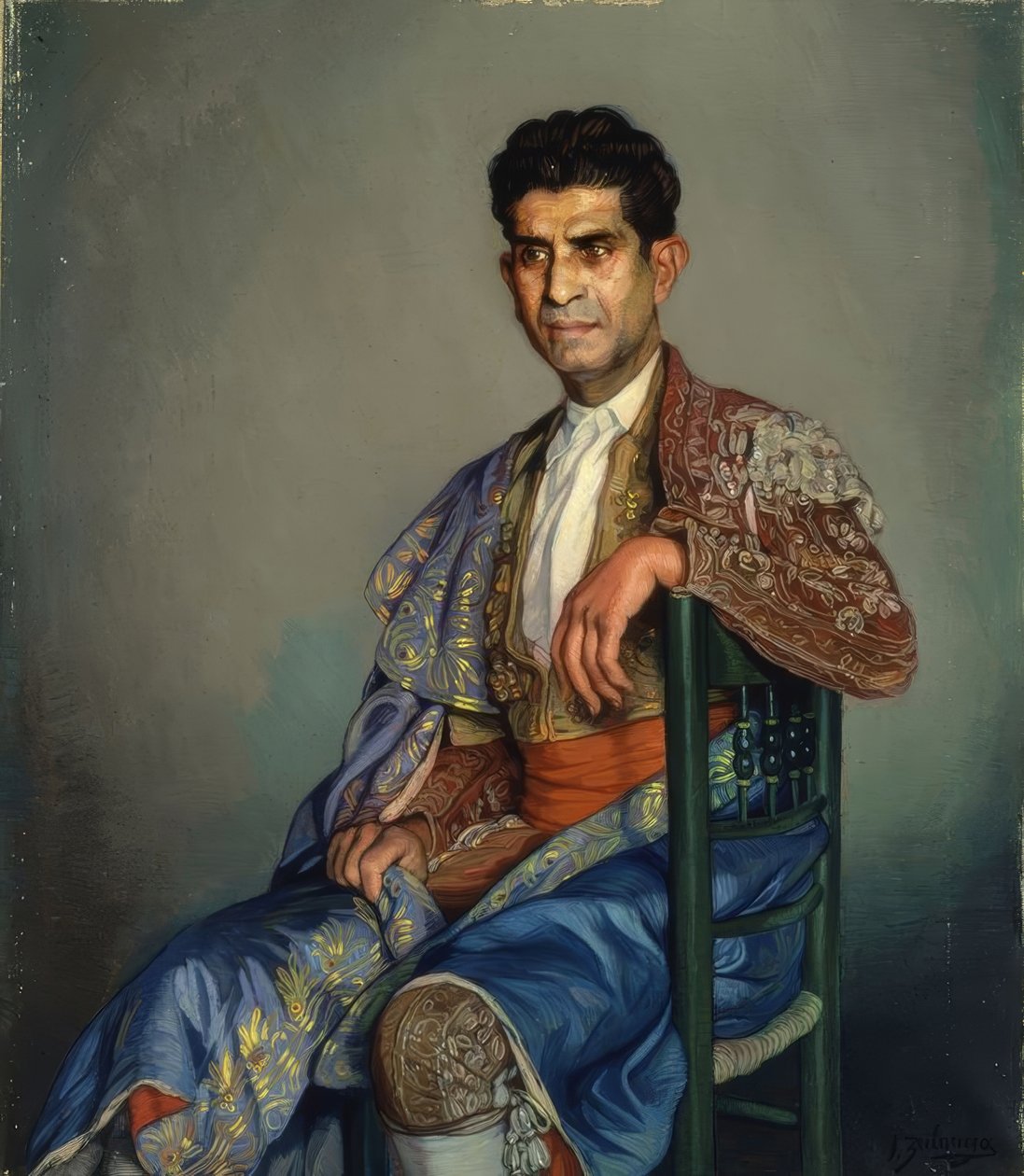 (TORERO CON TRAJE DE LUCES SENTADO EN UNA SILLA) – SIGLO XX tekijältä Ignacio Zuloaga y Zabaleta