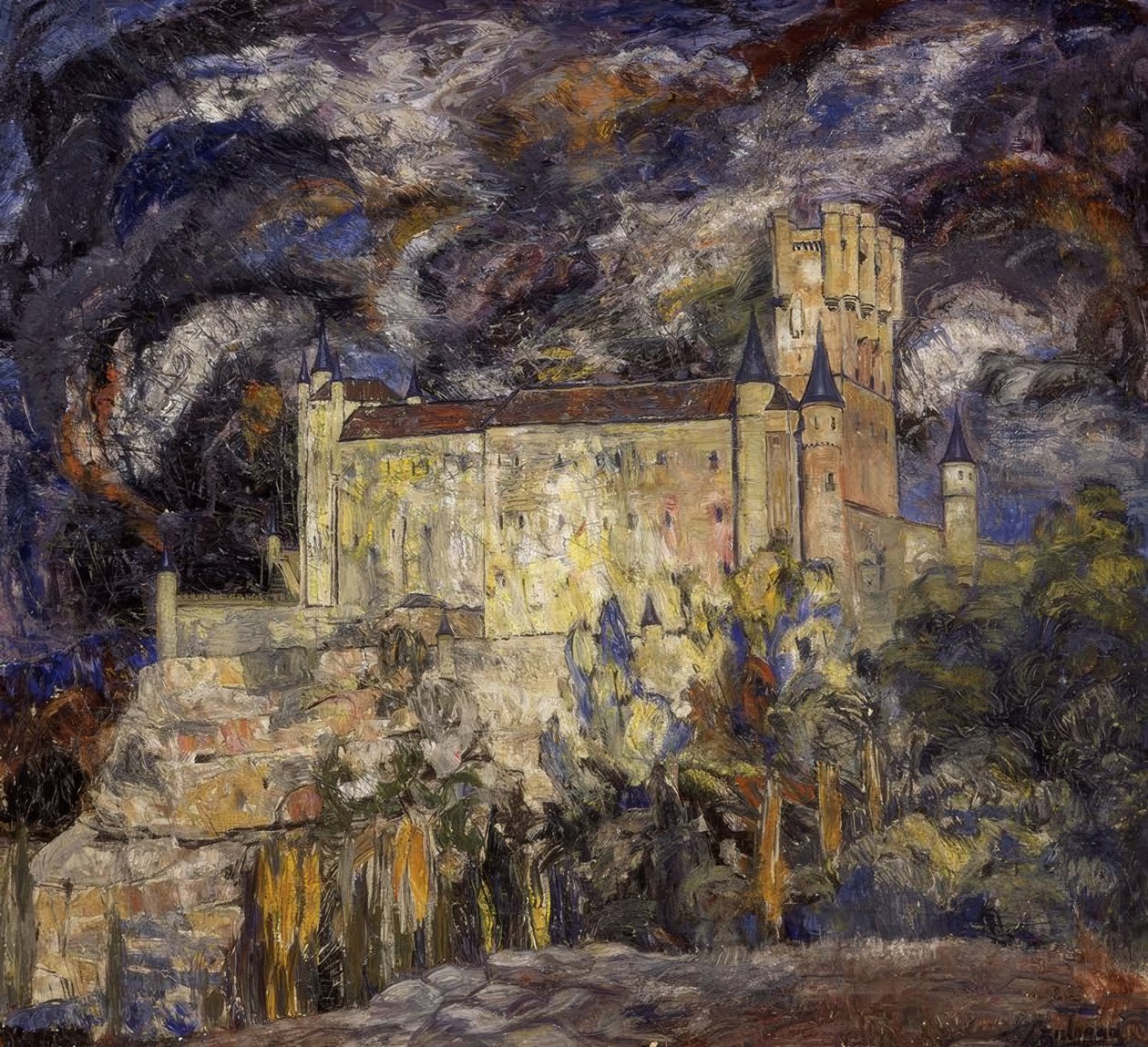 ALCAZAR DE SEGOVIA - 1925 - ÖLJY / KANAVA - 115X124 CM tekijältä Ignacio Zuloaga y Zabaleta